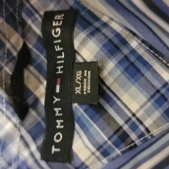 TOMMY Hilfiger 80s 2 ply fabric pinstriped long sleeve dress shirt size xl - Picture 2 of 10